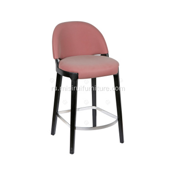 Розовый кожаный барный стул Potocco Velis